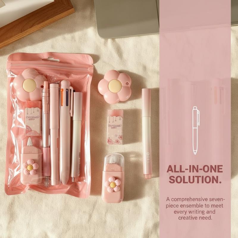 Stationery Supplier - 7Pcs Premium Stationery Set, Neutral Pen