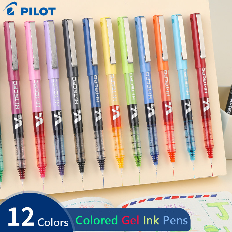 Gel Ink Pen Set - Pilot V5 Liquid Ink Rollerball Pen,Aesthetic