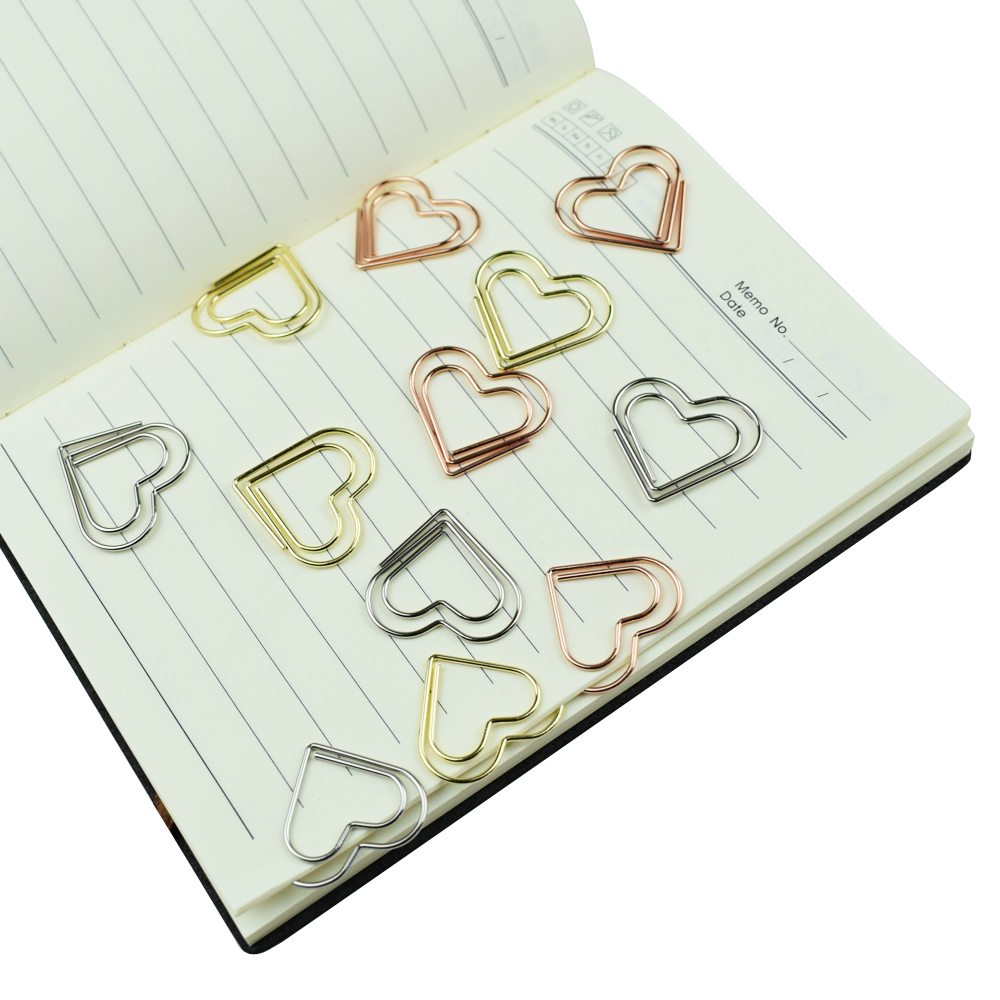 12-Piece Set Heart Paper Clips - огляд і ціна Binder Clip Assorted