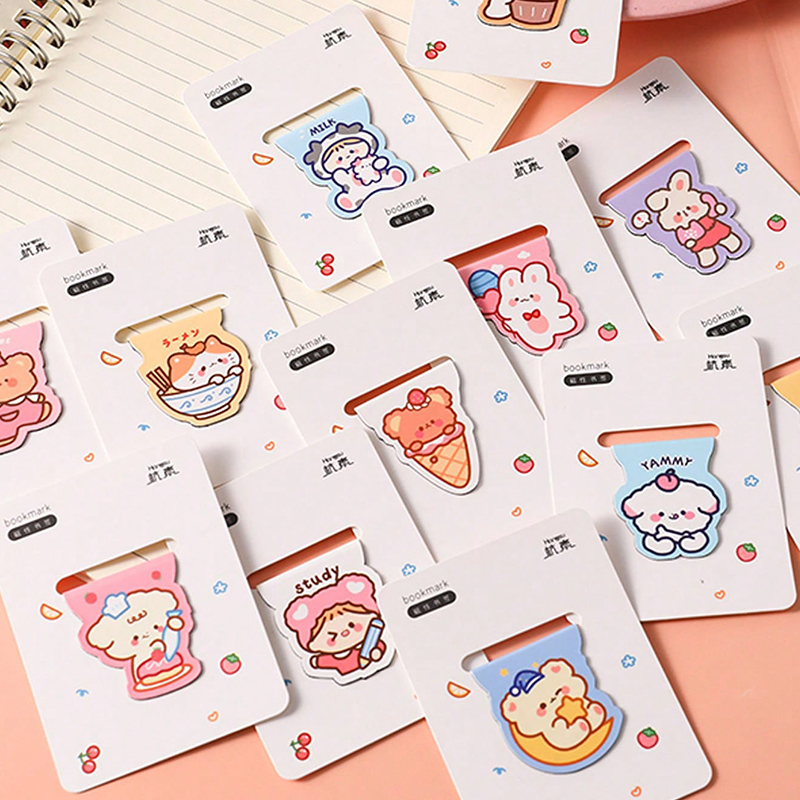5pcs Cute Cartoon Bear Magneti - огляд і ціна Bookmark Magnetic Clip