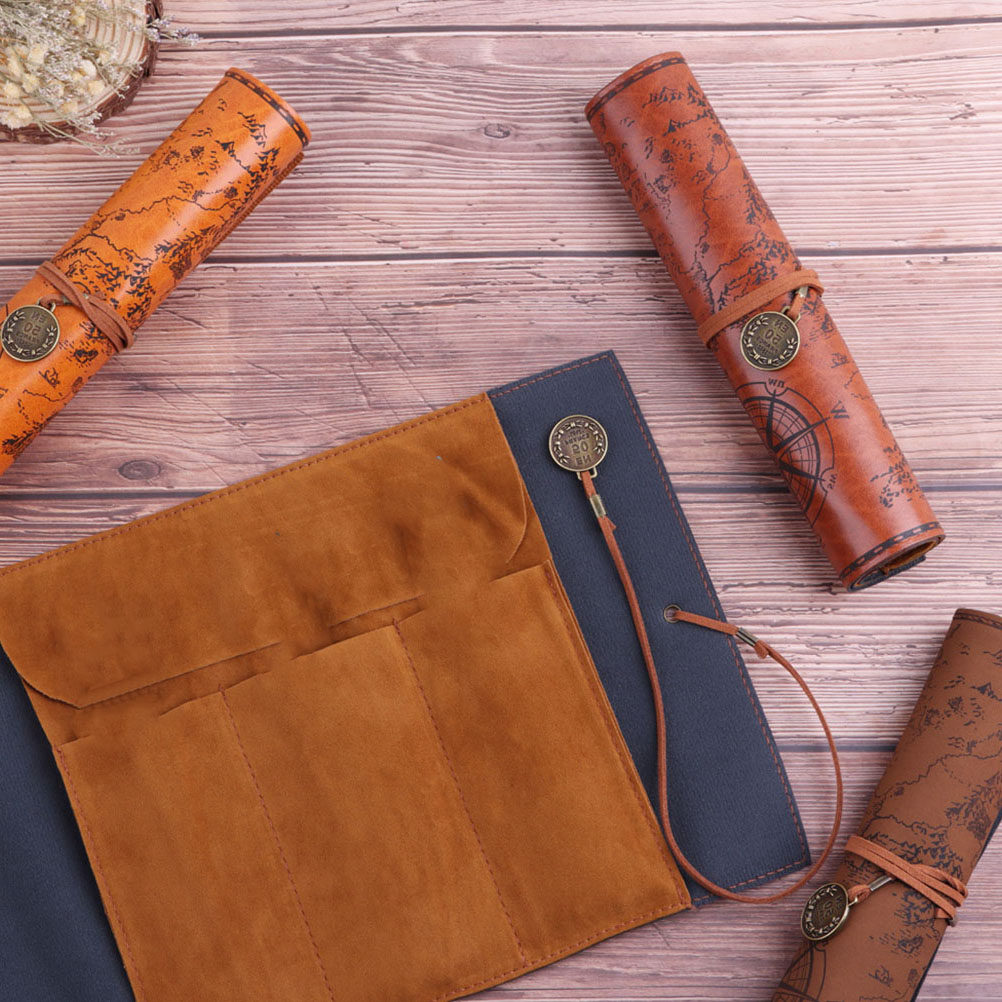 2Pcs Roll Up Pen Bag Vintage P - огляд і ціна Pen Pouch Roll