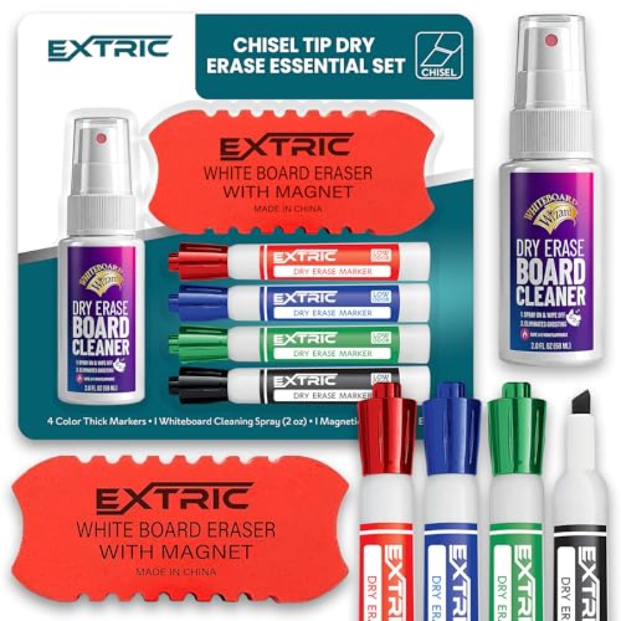 Dry Erase Markers Set, 4 White - огляд і ціна Whiteboard Marker Set