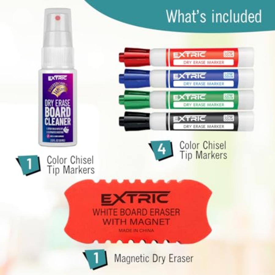 Dry Erase Markers Set, 4 White - огляд і ціна Whiteboard Marker Set