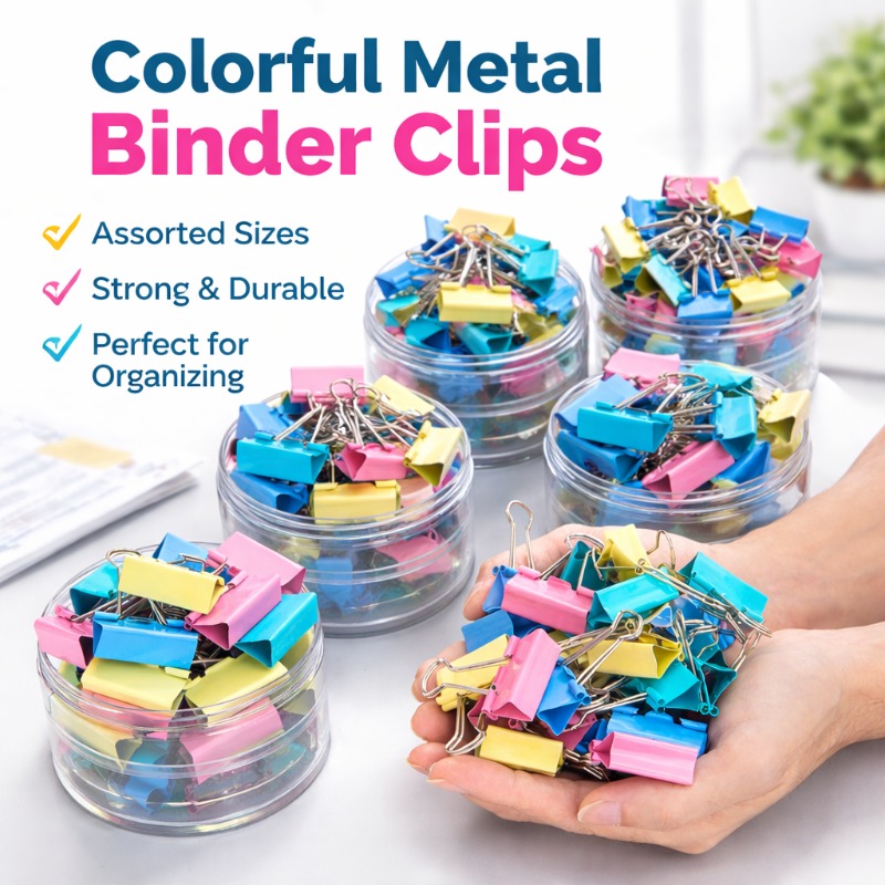40PCS/Set Long Colorful Metal  - огляд і ціна Binder Clip Assorted