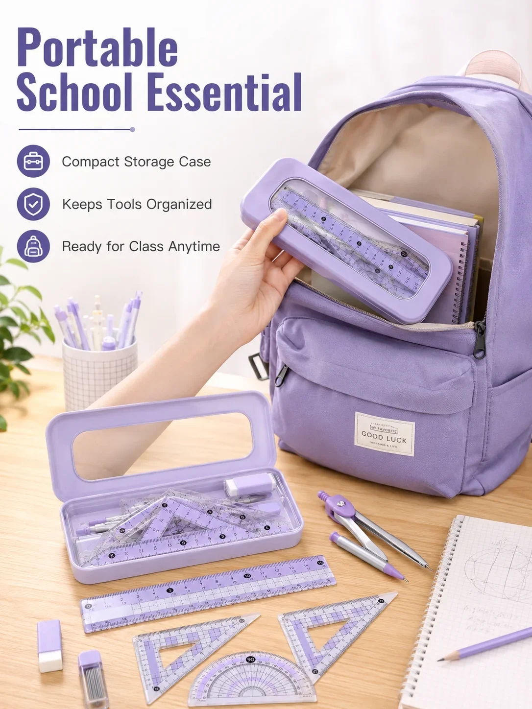 8-Piece Math Geometry Set for  - огляд і ціна Compass Geometry Set