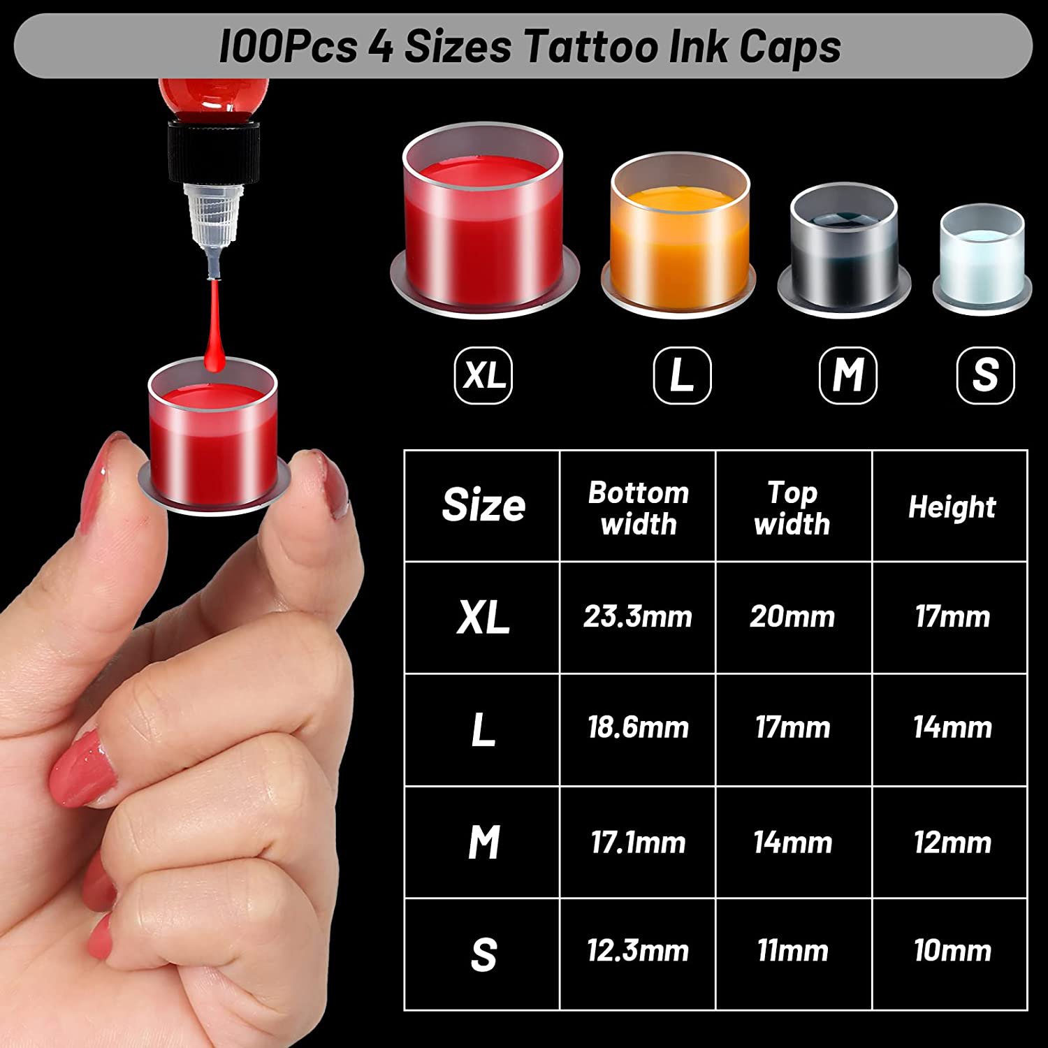 100pcs Disposable Tattoo Ink C - огляд і ціна Calligraphy Ink Bottle
