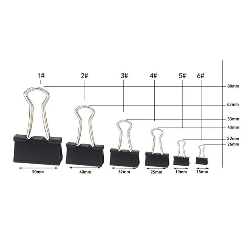 10/20PCS Metal Paper Clip 19 2 - огляд і ціна Binder Clip Assorted