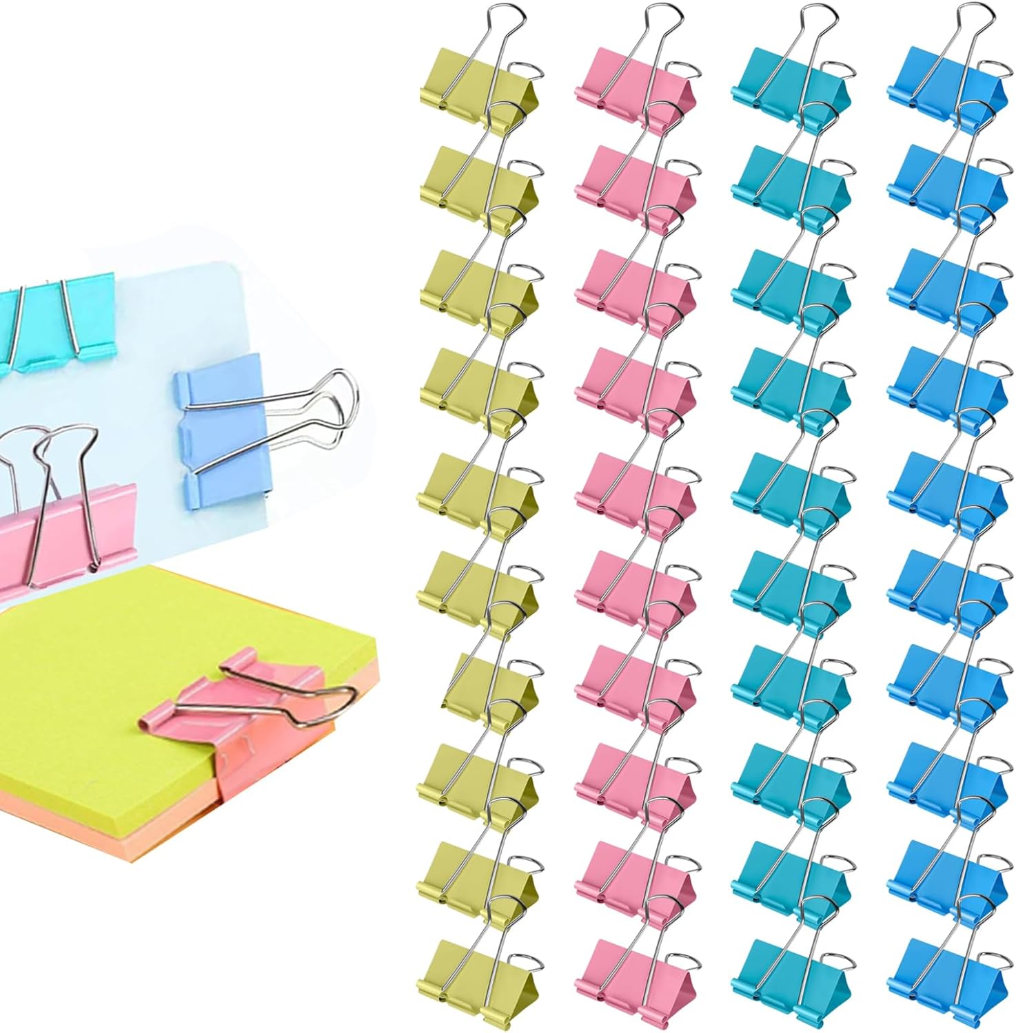 Foldback Clips, 40 Paper Clips - огляд і ціна Binder Clip Assorted