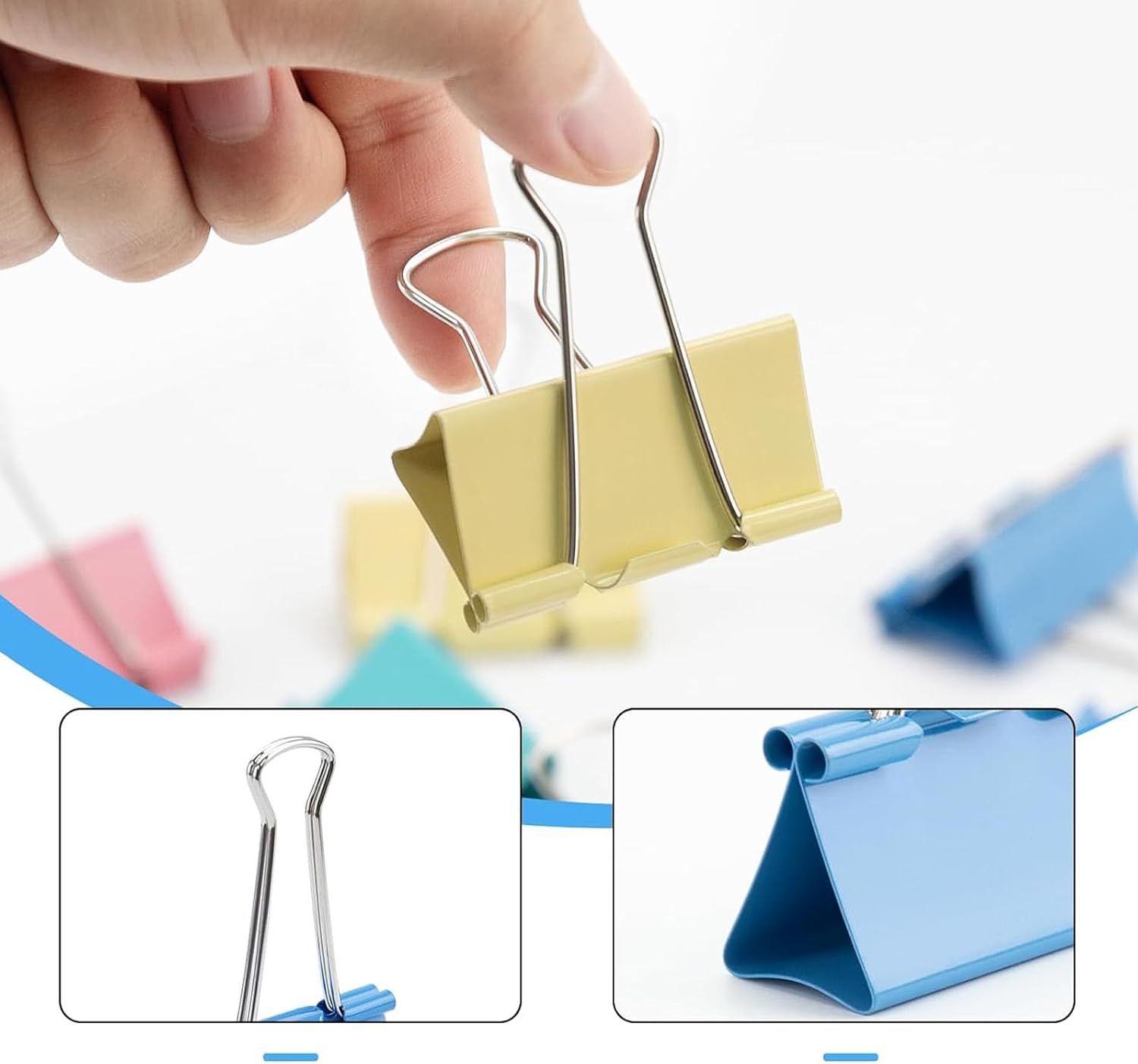 Foldback Clips, 40 Paper Clips - огляд і ціна Binder Clip Assorted