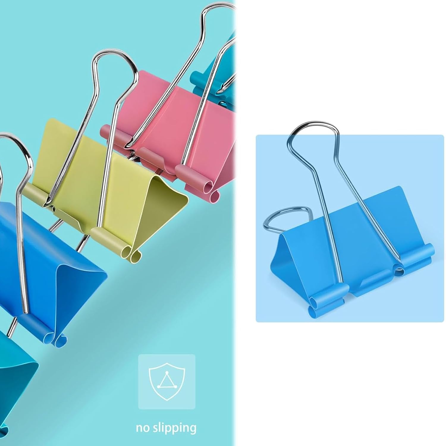 Foldback Clips, 40 Paper Clips - огляд і ціна Binder Clip Assorted