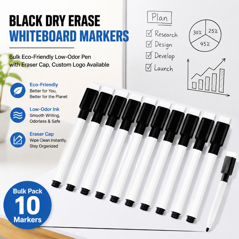 Black Erasable Whiteboard Mark - огляд і ціна Whiteboard Marker Set