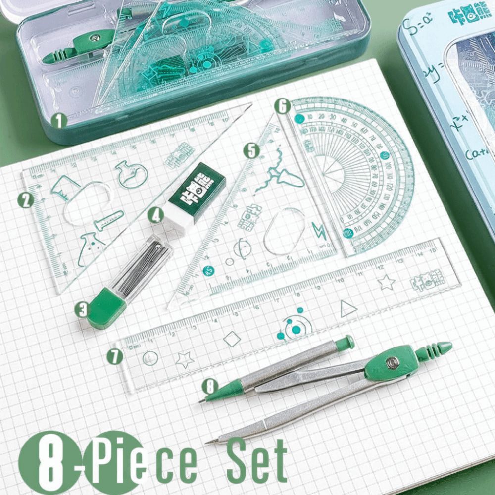 8Pcs/Set Multifunctional Math  - огляд і ціна Compass Geometry Set
