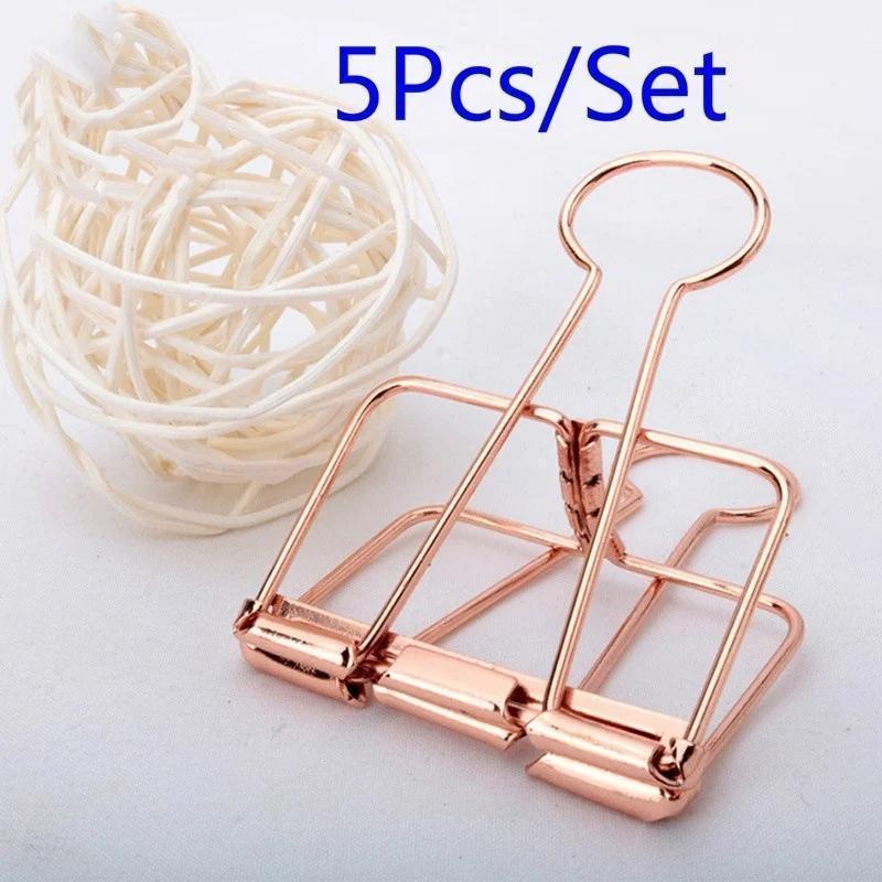5Pcs Rose Gold Metal Binder Cl - огляд і ціна Binder Clip Assorted