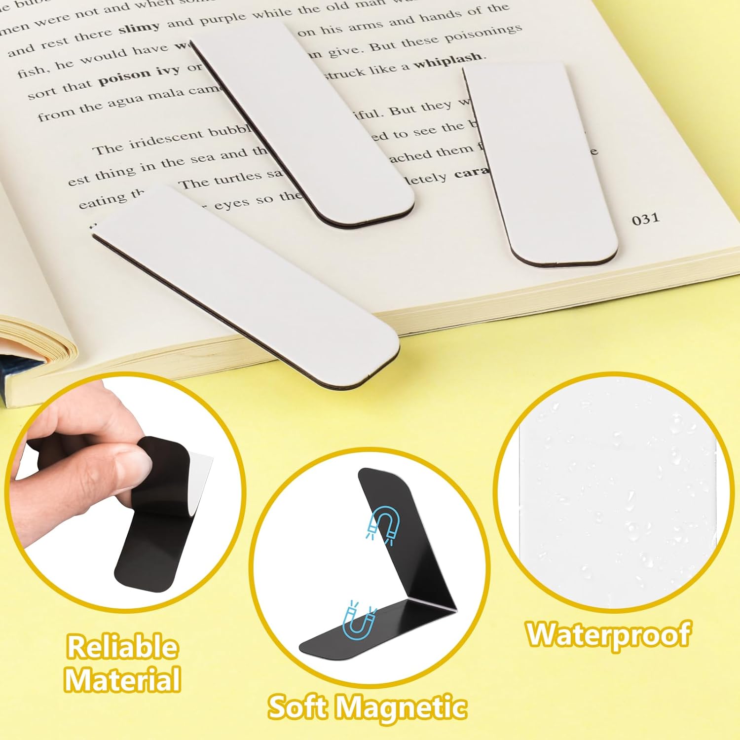 15PCS Blank Sublimation Magnet - огляд і ціна Bookmark Magnetic Clip