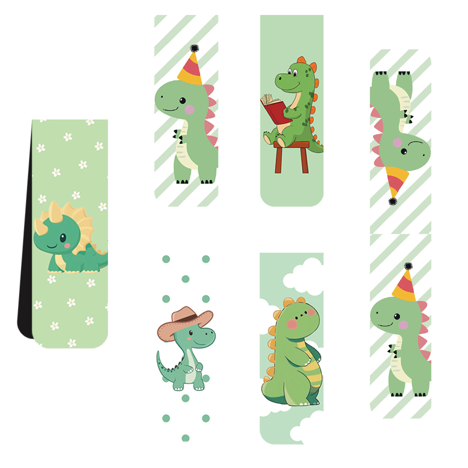 5Pcs/Set Cute Cartoon Dinosaur - огляд і ціна Bookmark Magnetic Clip